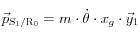 \vec p_{S_1 /{\rm{R}}_{\rm{0}} }  = m \cdot \dot \theta  \cdot x_g  \cdot \vec y_1 